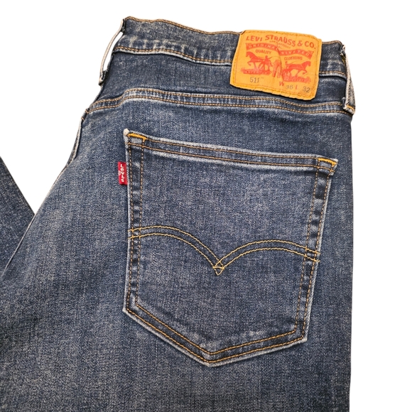 Levi's Men's 511 Straight Blue Jeans Size 36 - Picture 3 of 10
